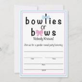 Bowties en bogen Genderkwesties Openbaren Uitnodig (Voorkant)
