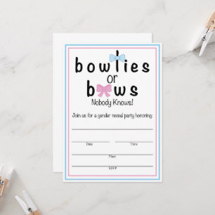 Bowties ou Bows Genre Reveillez Invitation 5x7in