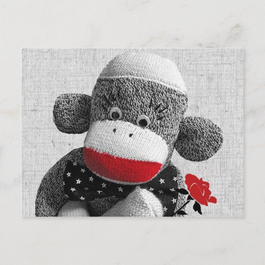 Bowty Het Briefkaart Sock Monkey (Voorkant)