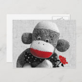 Bowty La Carte Postale Sock Monkey (Devant / Derrière)