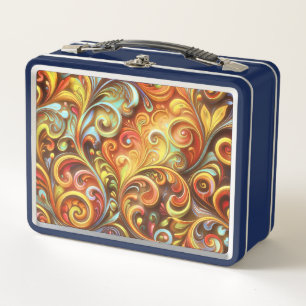 Box Art Nouveau : boître à lunch en métal aux volutes