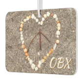 BOX Beach NC Seashell Heart Peace Sign Souvenir Luchtverfrisser (Links)