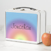 Box Boîte à lunch - Arc-en-ciel avec nom (En situation)