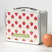 Box Boîte à lunch aux fraises roses (En situation)