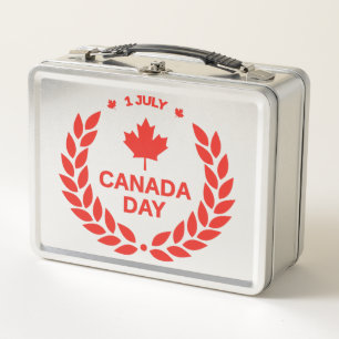 Box Boîte à lunch avec couronne du Jour du Canada