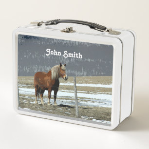 Box Boîte à lunch Cheval de trait belge en enclos