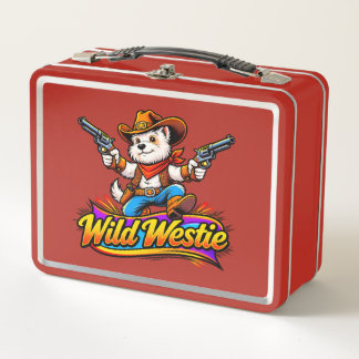 Box Boîte à lunch Cowboy Chien Westie (Design Original