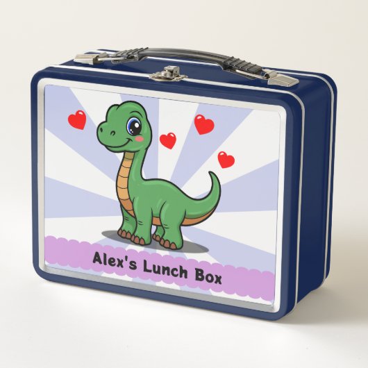 Box Boîte à lunch Cute Dinosaur - Ajouter un nom (Devant)