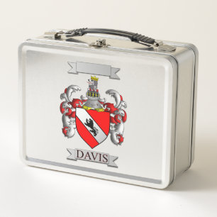 Box Boîte à Lunch Davis Nom de Famille et Blason