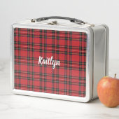 Box Boîte à lunch en acier inoxydable Tartan rouge (En situation)