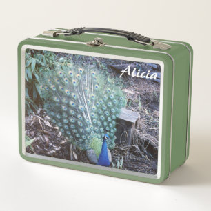 Box Boîte à lunch en métal à Bunting Peacock et Indigo