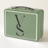 Box Boîte à lunch en métal à monogramme initial person (Dos)