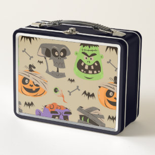 Box Boîte à lunch en métal à motif vintage Halloween