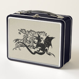 Box Boîte à lunch en métal Chevalier et Dragon