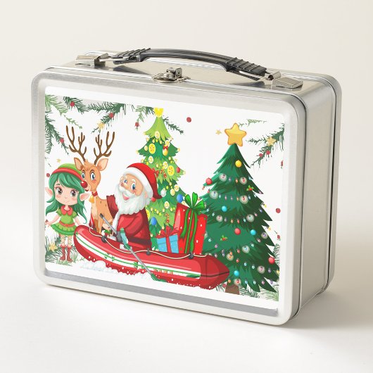Box Boîte à lunch en métal de Noël