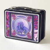 Box Boîte à lunch en métal de sirène marine violet (Dos)