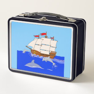 Box Boîte à lunch en métal Dolphins