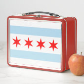 Box Boîte à lunch en métal du drapeau de Chicago, Illi (En situation)