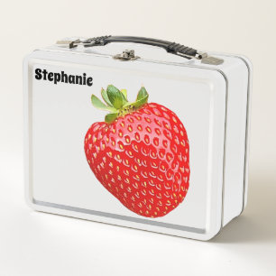 Box Boîte à lunch en métal fraise