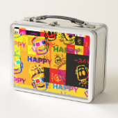 Box Boîte à lunch en métal HAPPY Glitchée (Devant)