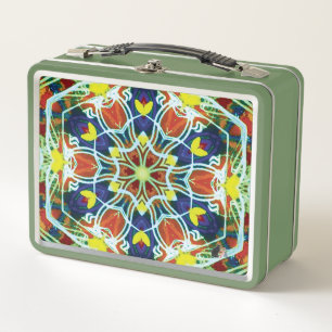 Box Boîte à lunch en métal Kaleidoscope en osier