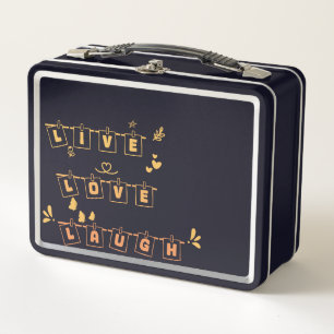 Box Boîte à lunch en métal Live Love Laugh Cute Notedr