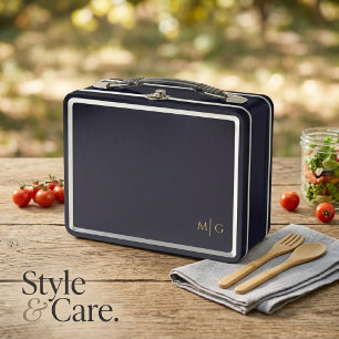 Box Boîte à lunch en métal personnalisée avec monogram