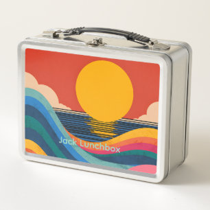 Box Boîte à lunch en métal personnalisée avec vagues o