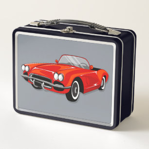 Box Boîte à lunch en métal pour automobile Vintage