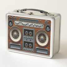 Boîte à lunch en métal radio cassette inspirée Ste