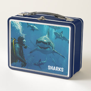 Box Boîte à lunch en métal requins