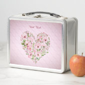 Box Boîte à lunch en métal rose (En situation)