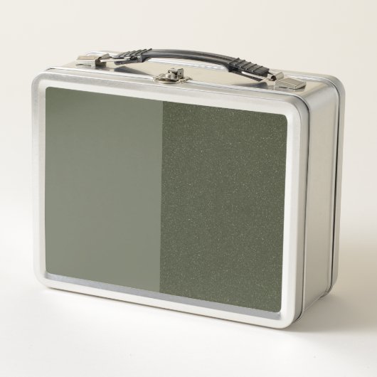 Box Boîte à lunch en métal vert mousse à deux tons (Devant)