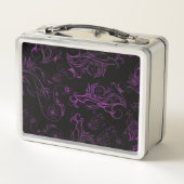 Box Boîte à lunch en métal violet floral (Dos)