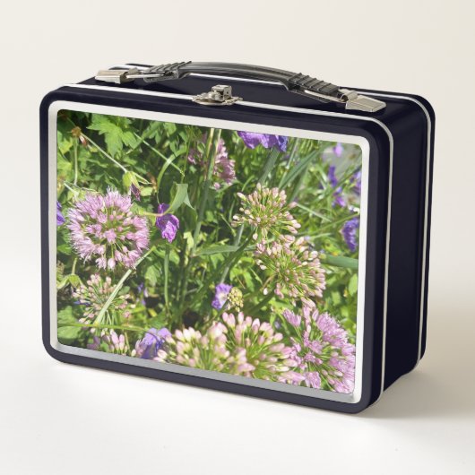 Box Boîte à lunch Fleurs de Prairie Fleurie Violette (Devant)
