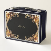Box Boîte à lunch Fleurs Décoratives en Or (Dos)