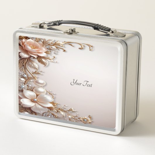 Box Boîte à lunch Fleurs roses et blanches douces (Devant)