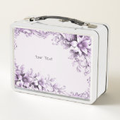 Box Boîte à lunch Fleurs Violettes Élégantes (Dos)