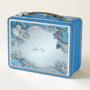 Box Boîte à lunch Florale Ornat Bleu