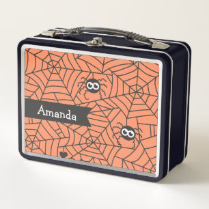 Box Boîte à lunch Halloween avec jolies araignées et t