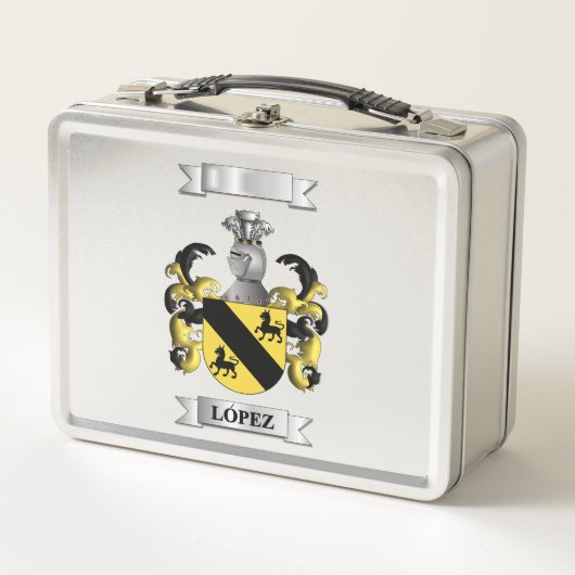 Box Boîte à Lunch Lopez Nom et Blason (Devant)