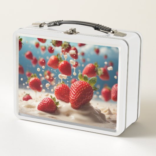 Box Boîte à lunch métallique à la fraise (Devant)