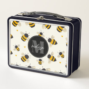 Box Boîte à lunch métallique Abeilles Fantaisistes