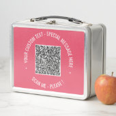 Box Boîte à lunch métallique avec code QR personnalisé (En situation)