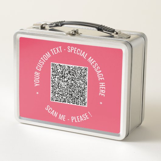 Box Boîte à lunch métallique avec code QR personnalisé (Devant)