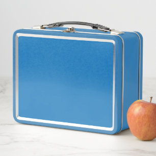 Box Boîte à lunch métallique bleue rétro personnalisée
