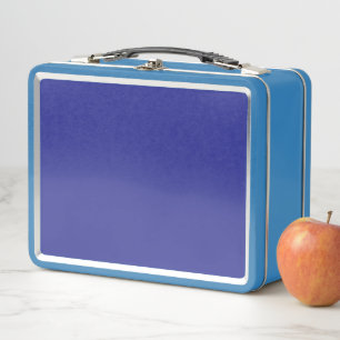 Box Boîte à lunch métallique bleue vintage rétro pour