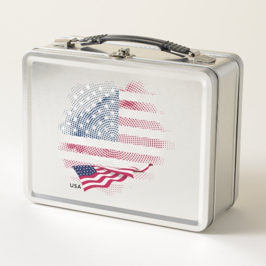 Box Boîte à lunch métallique Drapeau USA (Devant)