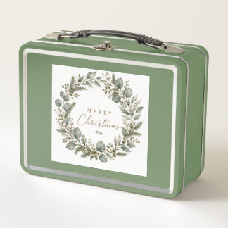 Box Boîte à lunch métallique élégante à motif botaniqu