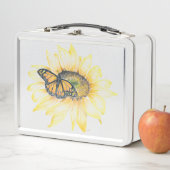 Box Boîte à lunch - Monarque sur tournesol (En situation)